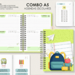 COMBO A5 - Agendas Escolares (Moldes da Lê)