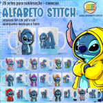 Alfabeto Stitch - Artes Caneca
