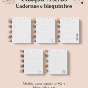 Caderno e bloquinho wire-o Coleção Astros (Perfeito Miolo)