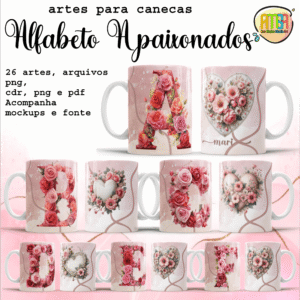Alfabeto Apaixonado - Artes Caneca