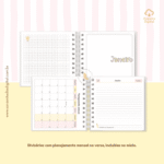 Agenda Escolar 2026 – Rosa com amarelo (Mini quadrada) – 1 e 2DPP (Sara Estúdio) - Imagem 3
