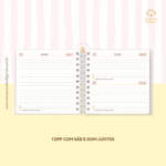 Agenda Escolar 2026 – Rosa com amarelo (Mini quadrada) – 1 e 2DPP (Sara Estúdio) - Imagem 5