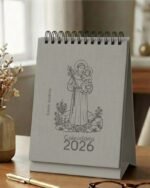Mini Calendário de mesa A6 Santinhos Versão Masculina PDF (Carinas Paper) - Imagem 4