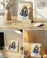 Mini Calendário de mesa A6 Santinhos PDF (Carinas Paper) - Imagem 4