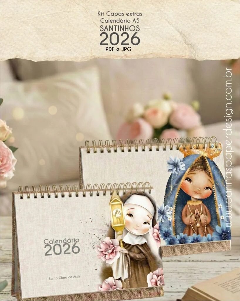 3-3-818x1024-1.jpg Kit extra com 12 Capas para calendário de mesa A5 2026 santinhos PDF (Carinas Paper) - Imagem 1