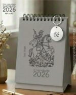 Mini Calendário de mesa A6 Santinhos Versão Masculina PDF (Carinas Paper) - Imagem 3