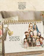 Kit extra com 12 Capas para calendário de mesa A5 2026 santinhos PDF (Carinas Paper) - Imagem 5