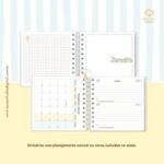 Agenda Escolar 2026 – Azul com amarelo (Mini quadrada) – 1 e 2DPP (Sara Estúdio) - Imagem 3