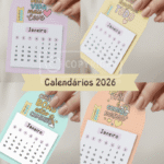 Calendário 2026 fofo frases motivacionais