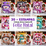 30 Artes Caneca Boneco de Neve Inflados