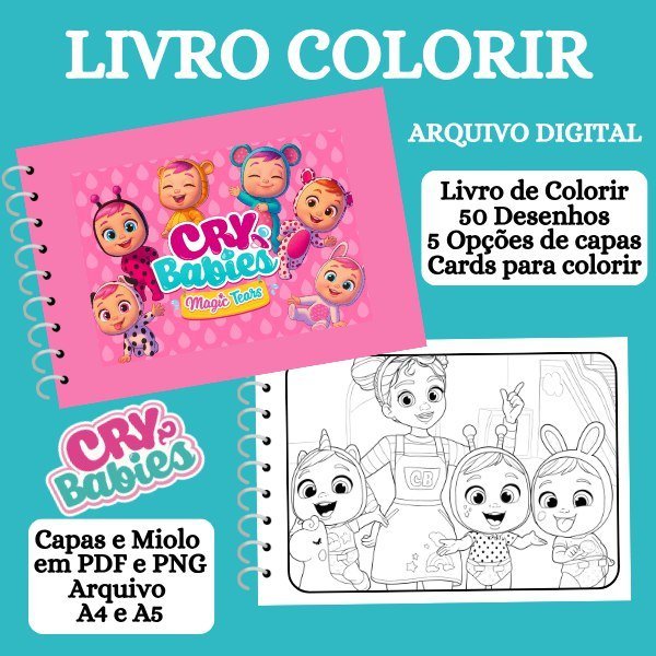LIVRO-COLORIR-CRY-BABIES.jpeg Cry Babies - Livro de Colorir - Imagem 1