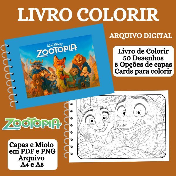 LIVRO-COLORIR-ZOOTOPIA.jpeg Zootopia - Livro de Colorir - Imagem 1