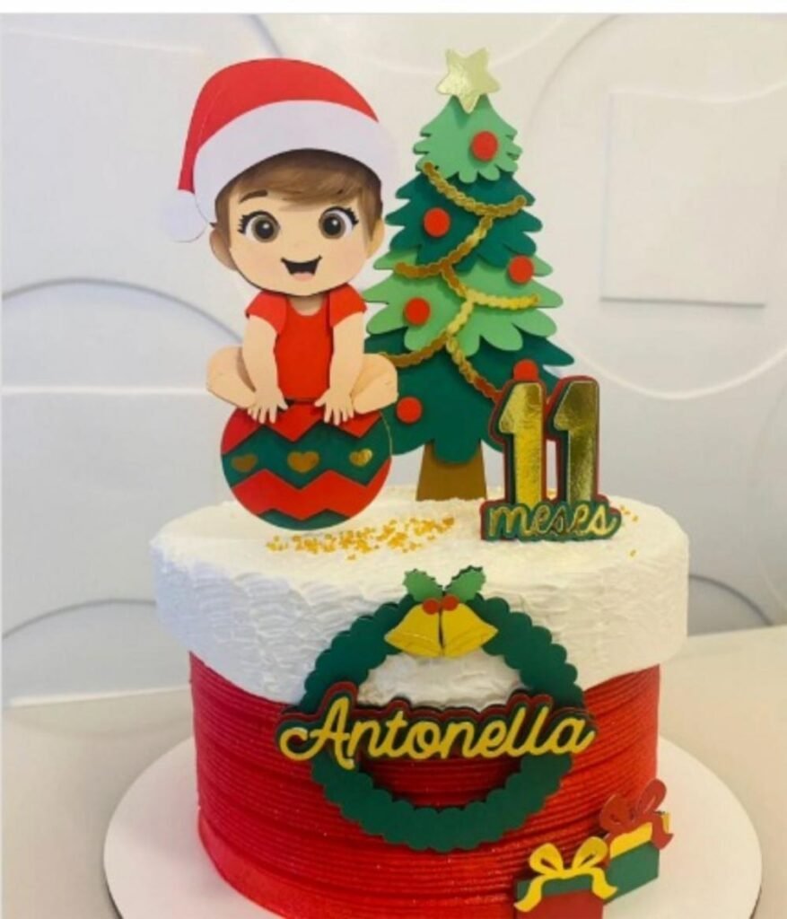 Natal-Menina-scaled-1 Natal Menina Gorro - Topo de Bolo - Imagem 1