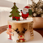 Papai Noel e o Alce - Topo de Bolo