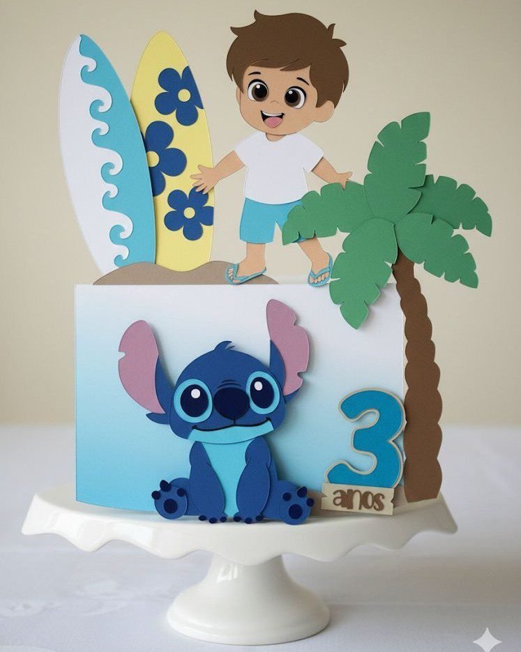 Stitch-e-Menino Stitch e Menino - Topo de Bolo - Topo de Bolo - Imagem 1