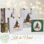 Sacolas e rotulo de Natal