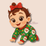 Bebê com pijama natalino - Topo de Bolo