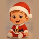 Bebê com roupa de Papai Noel - Topo de Bolo