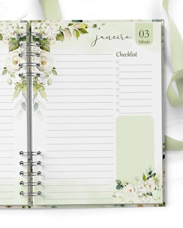 Combo 6 Agendas 2026 e Permanente Floral Rosas Brancas (Bicho Papel) - Imagem 8