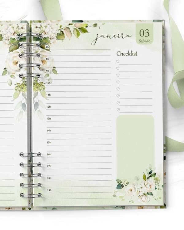 Combo 6 Agendas 2026 e Permanente Floral Rosas Brancas (Bicho Papel) - Imagem 10