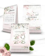 Kit Calendário 2026 – Coleção Floral Rosa – Bicho Papel - Imagem 2