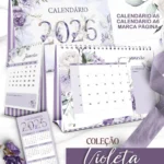 Kit Calendário 2026 – Coleção Violeta – Bicho Papel