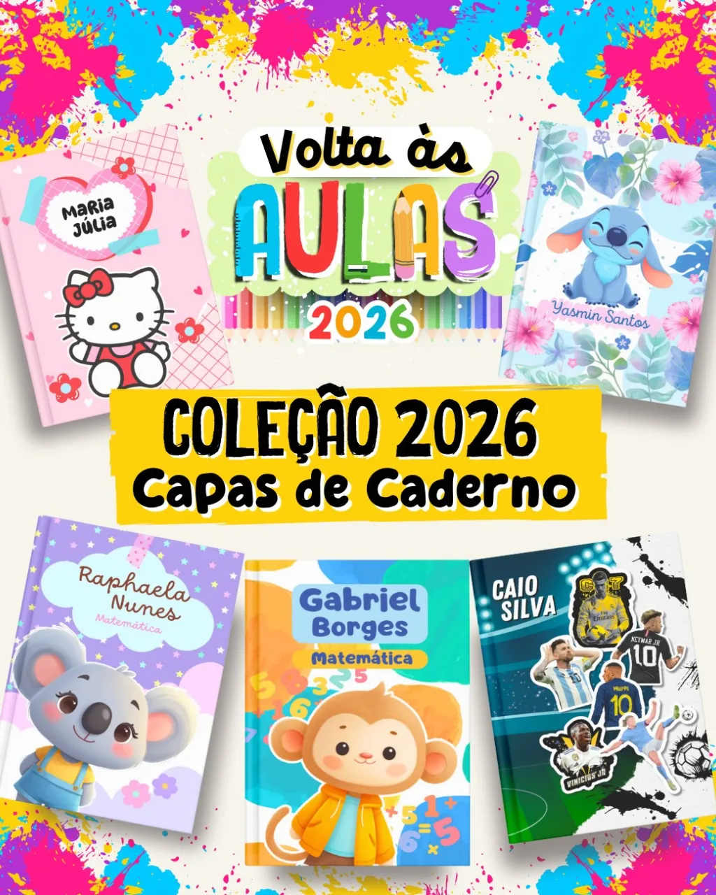 Volta às Aulas 2026 – Capas de Caderno Meninos e Meninas – Ana Flor Design-1Resultado Volta às Aulas 2026 – Capas de Caderno Meninos e Meninas – Ana Flor Design - Imagem 1