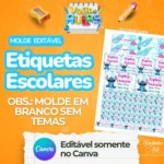 Volta às Aulas – Molde Etiquetas Escolares – Fadinha Faz Arte