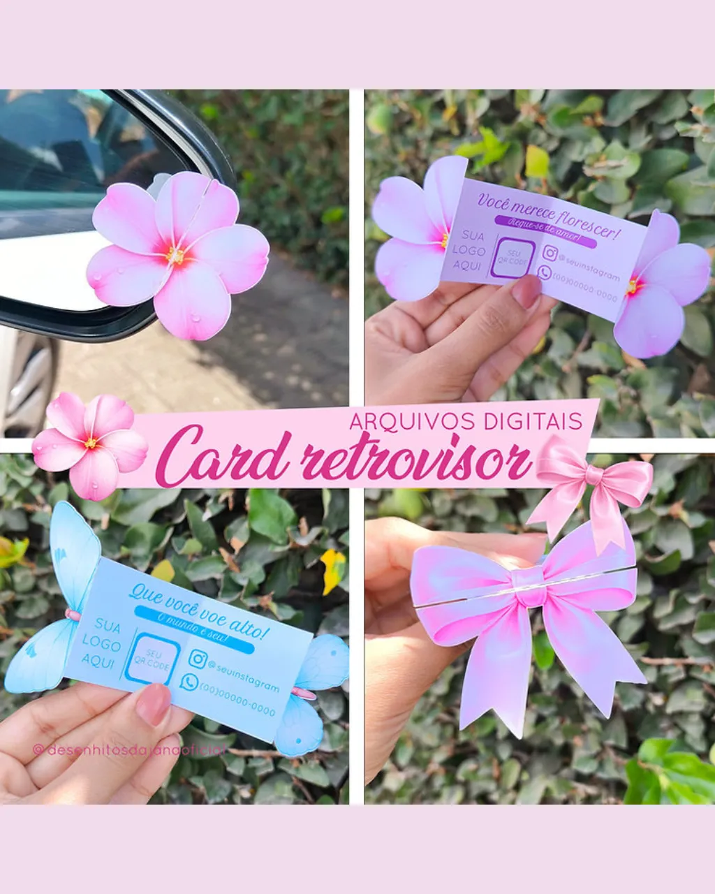 Cards para Retrovisor – Desenhitos da Jana-1 Cards para Retrovisor – Desenhitos da Jana - Imagem 1