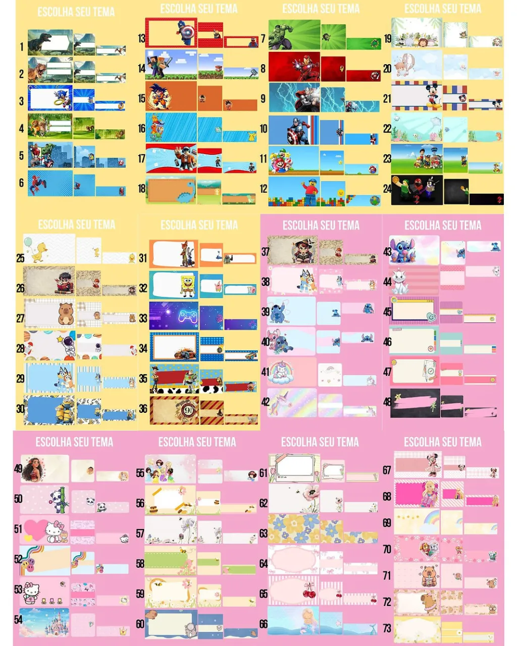 Pack Etiquetas Escolares 2026 - Natalia Moura Pack Etiquetas Escolares 2026 - Natalia Moura - Imagem 1