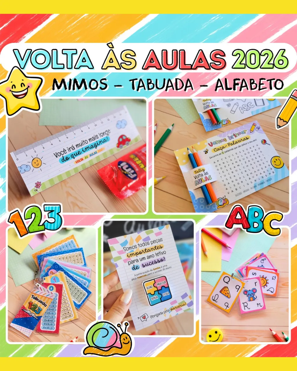 Volta às Aulas Mimos – Alfabeto – Tabuada Ana Flor-1 Volta às Aulas | Mimos – Alfabeto – Tabuada | Ana Flor - Imagem 1