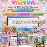 Mini Confeiteiro Páscoa – +150 Artes Editáveis no Canva