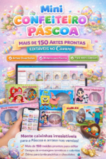 Mini Confeiteiro Páscoa – +150 Artes Editáveis no Canva
