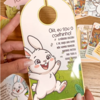 Kit Caça aos Ovos Coelhinho – Arquivo Digital para Imprimir com Embalagem e Cards de Páscoa