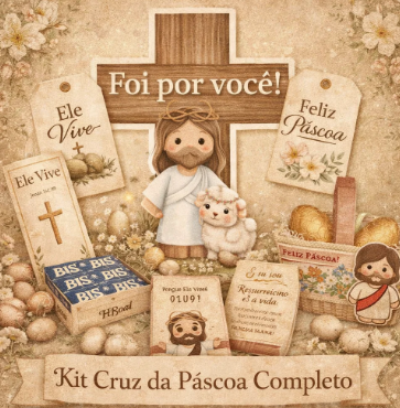 Kit Cruz da Páscoa Completo Kit Cruz da Páscoa Completo : O Verdadeiro Sentido da Celebração! - Imagem 1