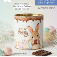 Rótulo Tubolata Páscoa Modelo 02 – Arquivo Digital para Imprimir com Coelhinho