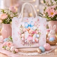 Sacolinhas Personalizadas Páscoa – Arquivo Digital para Imprimir com Molde em SVG, PDF e PNG.