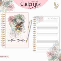 Caderno Floral Rosa (Lina Criativa)