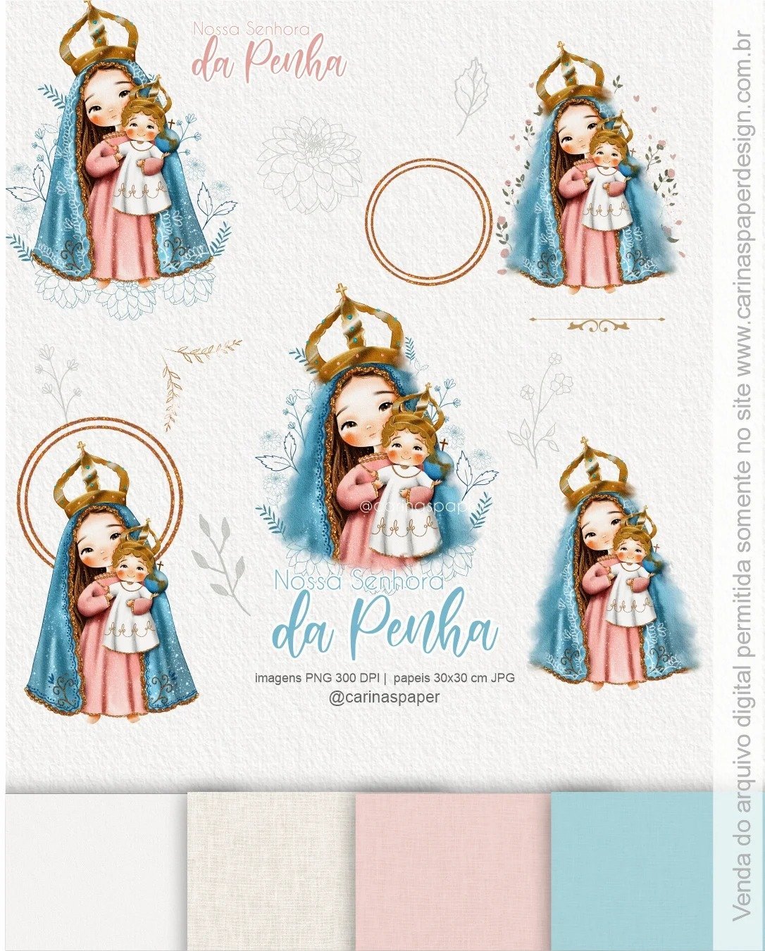 1-2.jpg kit Digital Ilustrações Nossa Senhora da Penha - Imagem 1