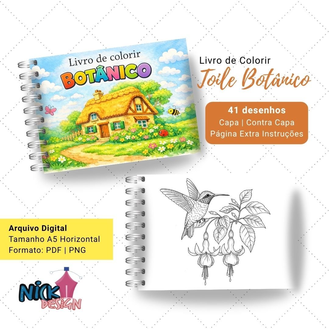 1-3.jpg Botânico – Livro de Colorir - Imagem 1