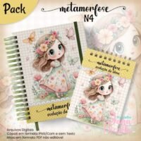 Caderno A5 + Bloquinho – Metamorfose N4 (Jana Bicalho)