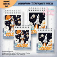 Foguete Espacial - Caderno Colegial Para Colorir