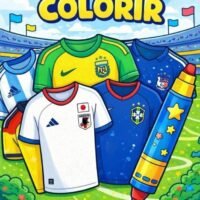 Camisas da Copa do Mundo - Livro de Colorir