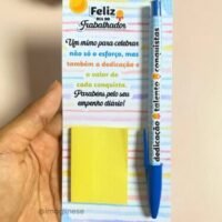 Cartão para Caneta e Post It - Dia do Trabalhador