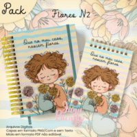 Caderno Pautado A5+Bloquinho A6 Flores N2