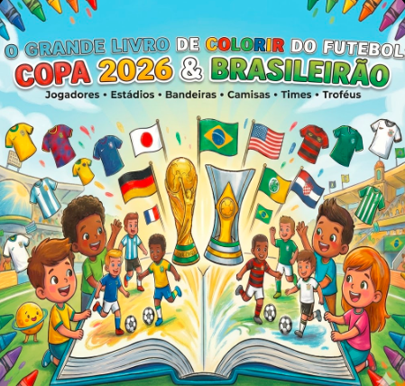 Futebol-2026-Selecao-Times-BONUS-Camisas-da-Copa-do-Mundo-2026-Livro-de-Colorir.png Futebol 2026 - Livro de Colorir - Imagem 1