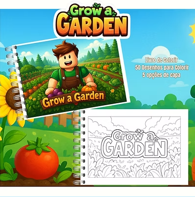 Grow-a-garden.png Grow a Garden - Livro de Colorir - Imagem 1
