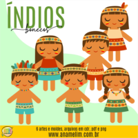 Estampas e Molde Índios Bonecas de Pano