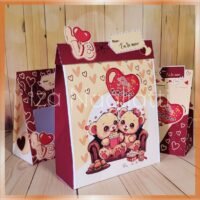 3 modelos de sacolas trapézio P, M, G dia dos namorados
