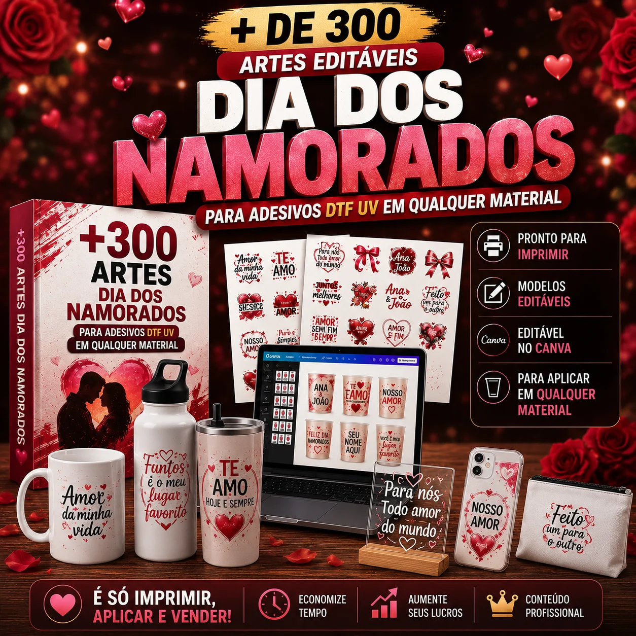 300-Artes-DTF-UV-NAMORADOS 300 Artes Dtf Uv Namorados - Imagem 1